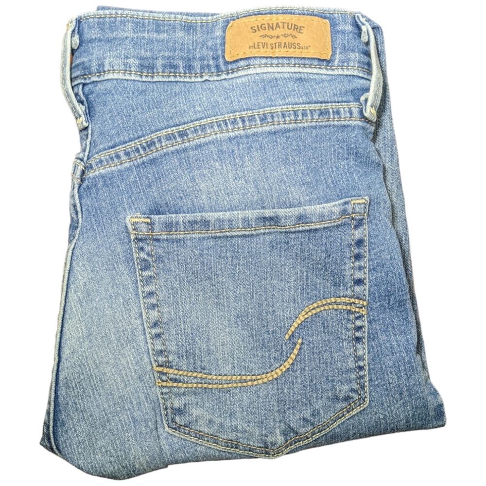 Signature Levi Strauss Modern Skinny Blue Denim Jeans Women Sz 26 W 32 (27x29)